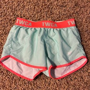 Turquoise and peach shorts youth medium